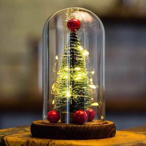Foto principale Campana decorativa Albero di Natale illuminata da Mini Led Bianco Caldo a batteria Wisdom