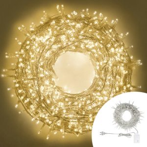 Foto principale Catena di luci 14 metri da 200 Led Bianco Caldo con cavo trasparente Wisdom