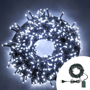 Foto principale Catena di luci 15 metri da 200 Led Bianco Freddo con cavo verde Wisdom