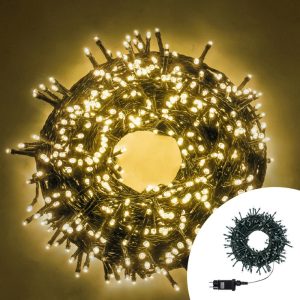 Foto principale Catena di luci 15 metri da 300 Led Bianco Caldo con cavo verde Wisdom