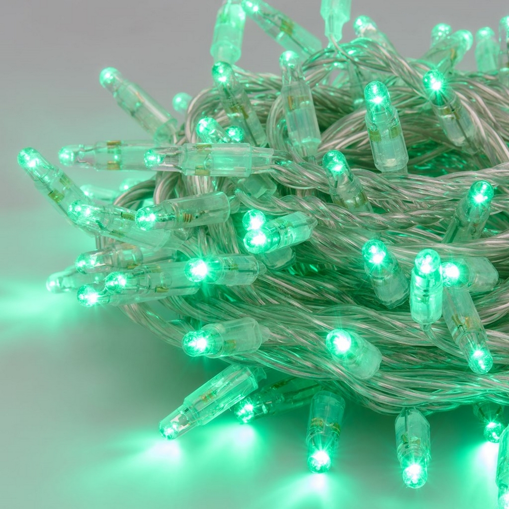 Catena di luci 25 metri da 500 Led Verde Tiffany con cavo trasparente Wisdom - Foto 2