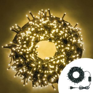 Foto principale Catena di luci musicale 19 metri da 320 Led Bianco Caldo con cavo verde Wisdom