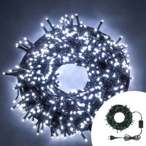 Foto principale Catena di luci musicale 19 metri da 320 Led Bianco Freddo con cavo verde Wisdom