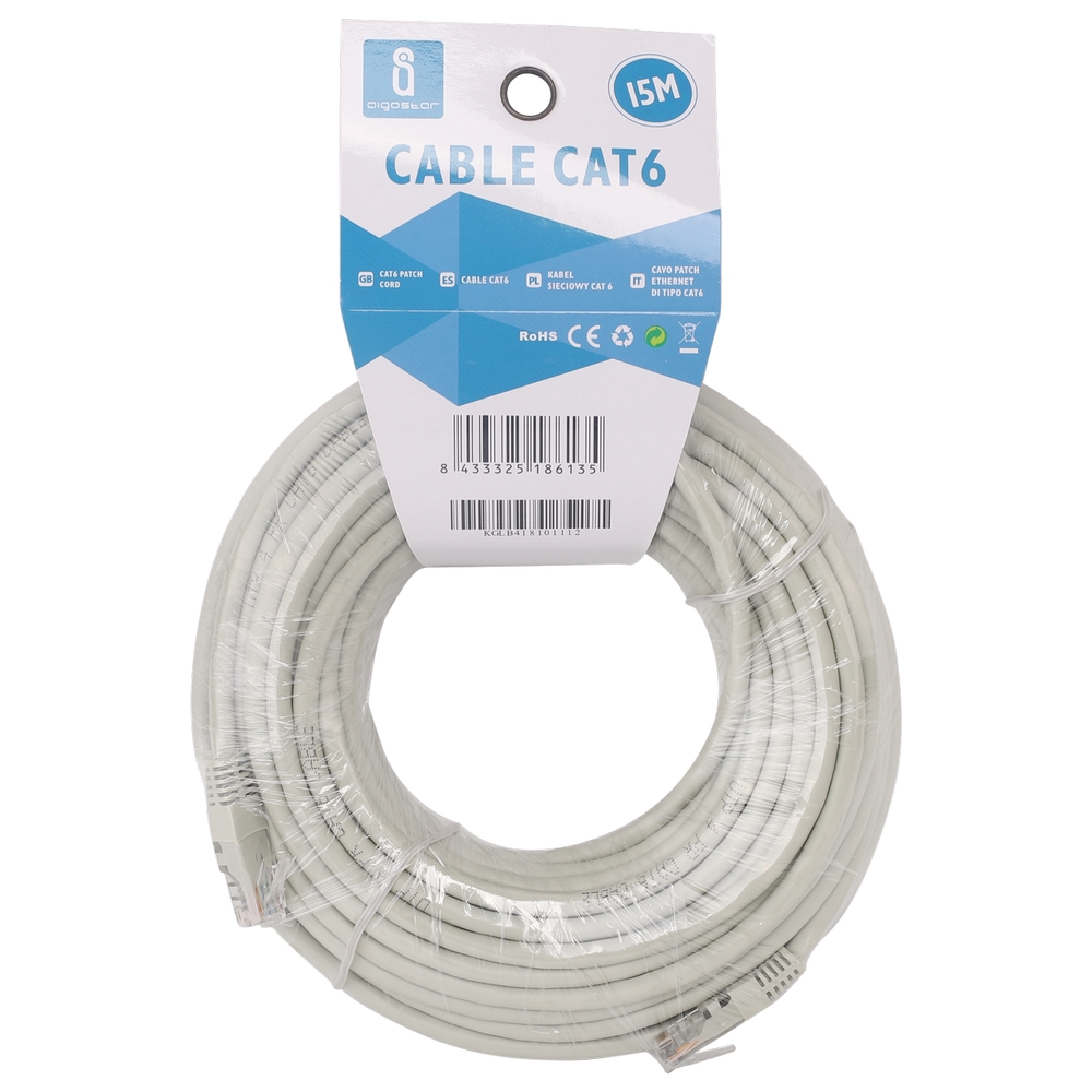 Cavo Rete Lan Ethernet RJ45 Cat.6 SSTP Patch schermato - 2 Metri Grigio