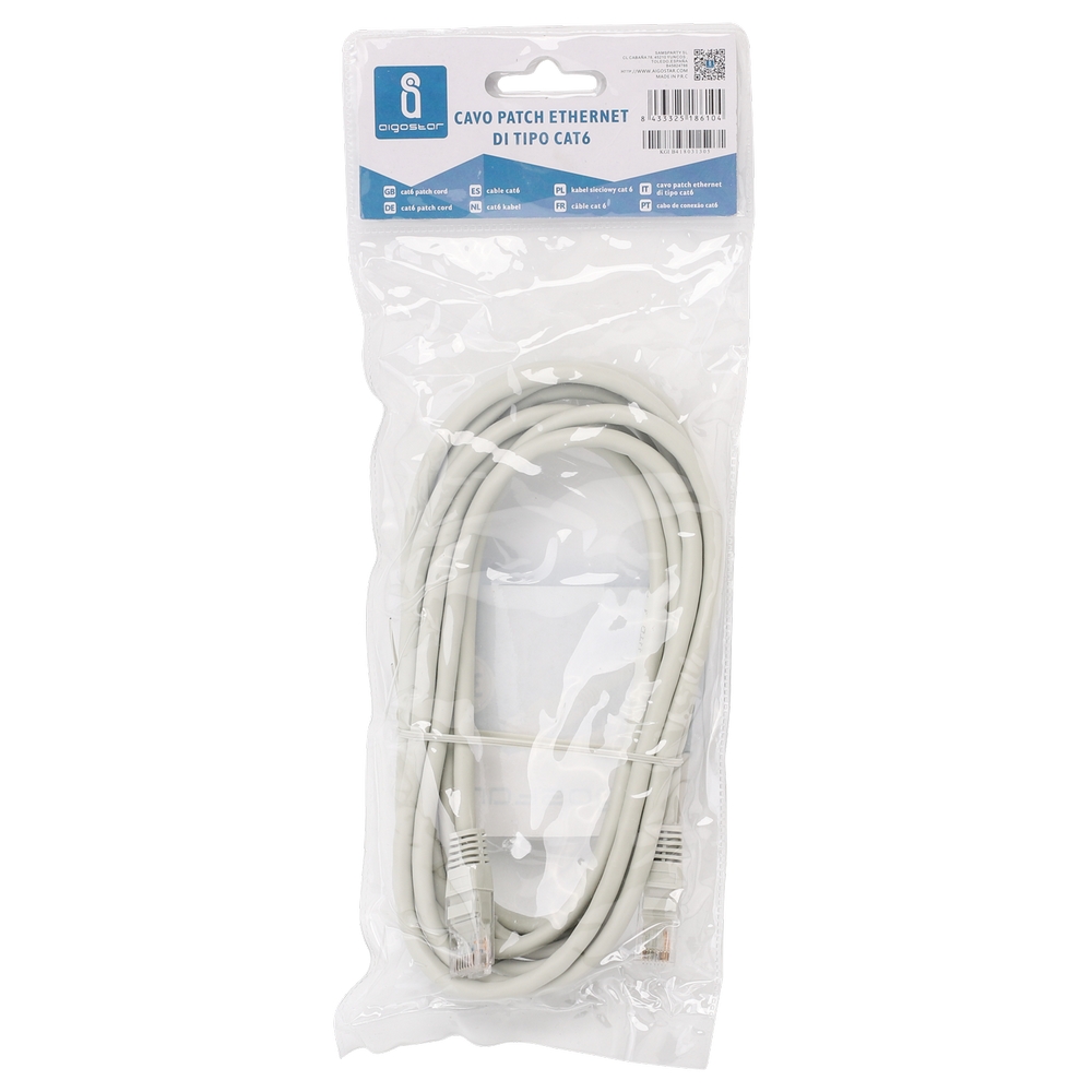 NBrand Cavo LAN Prolunga Rete UTP 2 x RJ45 maschio colore Grigio lunghezza  3 Metri