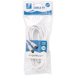 Cavo Antenna TV Coassiale Bianco 3,0m IEC/DIN - Universale Per Radio/TV