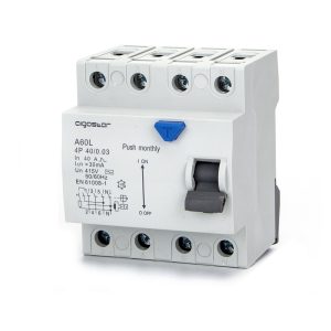 Foto principale Interruttore differenziale puro Salvavita modulare Aigostar 4P 40A 0,03A Aigostar