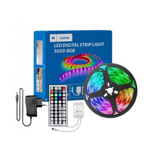 Foto principale Kit Striscia Led 12V 24W SMD 5050 5 metri x IP20 con telecomando RGB LEDme