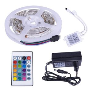 Foto principale Kit Striscia Led 12V 70W SMD 5050 5 metri IP65 con telecomando RGB Wisdom