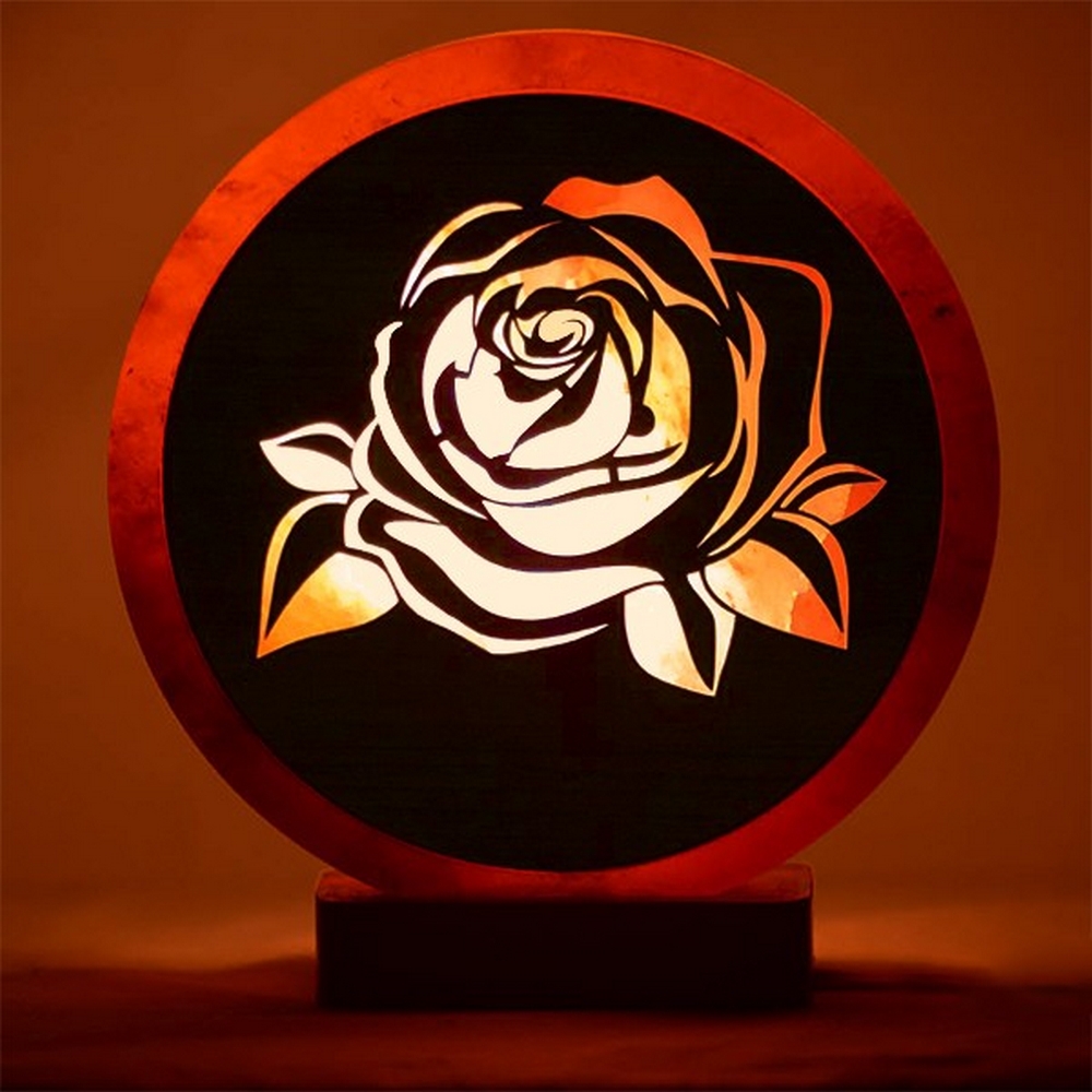 Lampada di Sale Himalayano Rosa naturale Rotonda con sfondo di