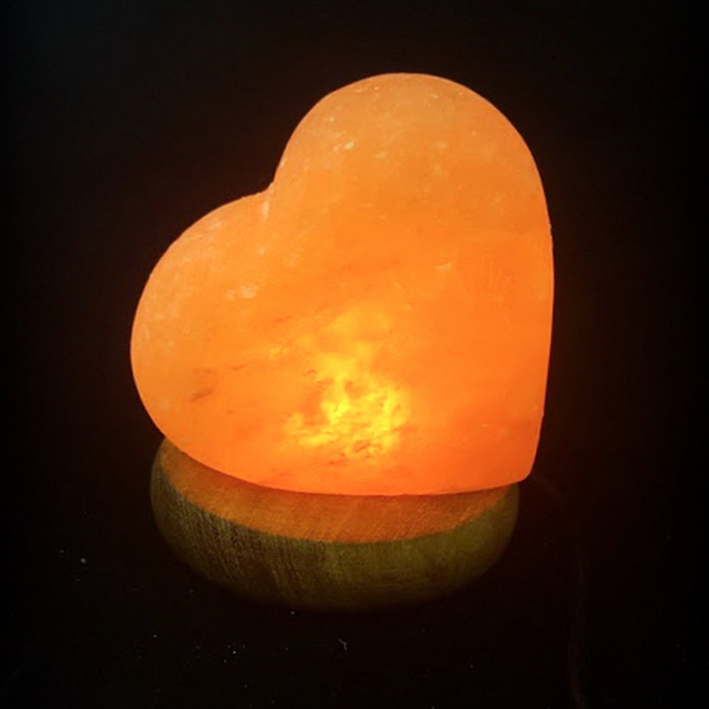 Lampada di Sale Himalayano USB Rosa naturale a forma di Cuore 600gr  LedLedITALIA 