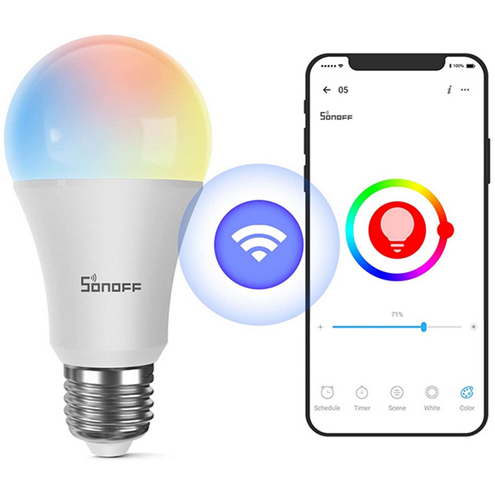 Lampadina Led Smart SONOFF B05-B-A60 E27 9W WiFi RGB Dimmerabile 