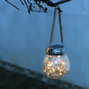 Foto principale Lanterna con vaso in vetro da 20 MicroLed Bianco Caldo ad alimentazione solare LEDme