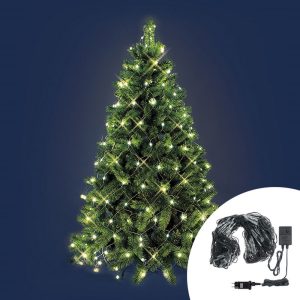 Foto principale Mantello a rete di luci per Albero di Natale da 180cm a 210cm 198 Led Bianco Caldo Wisdom