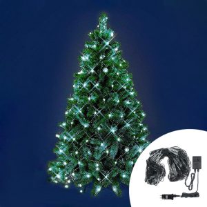 Foto principale Mantello a rete di luci per Albero di Natale da 180cm a 210cm 198 Led Bianco Freddo Wisdom