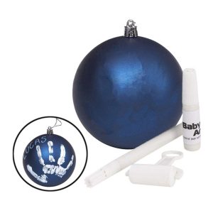 Foto principale Pallina Blu personalizzabile con pennarello per Albero di Natale e Kit impronta bambini Wisdom