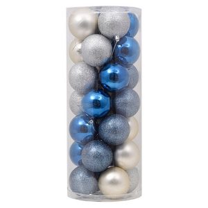 Foto principale Palline decorative Blu e Argento per Albero di Natale Confezione 28 pz Viscio