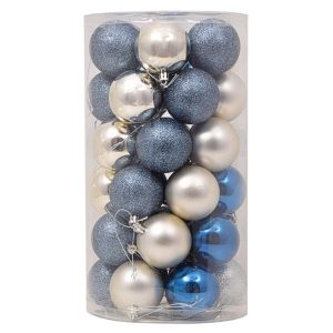 Foto principale Palline decorative Blu e Argento per Albero di Natale Confezione 36 pz Viscio