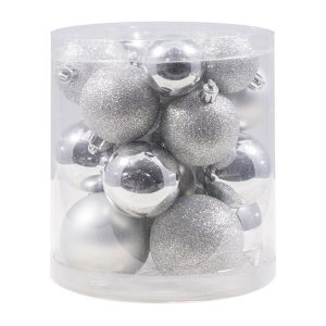 Foto principale Palline decorative color Argento per Albero di Natale Confezione 20 pz Viscio