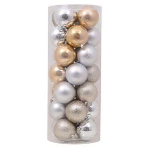 Foto principale Palline decorative Oro e Argento per Albero di Natale Confezione 28 pz Viscio