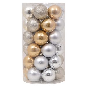 Foto principale Palline decorative Oro e Argento per Albero di Natale Confezione 36 pz Viscio