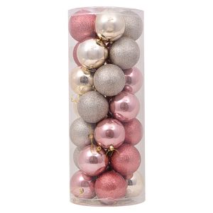 Foto principale Palline decorative Rosa e Champagne per Albero di Natale Confezione 28 pz Viscio