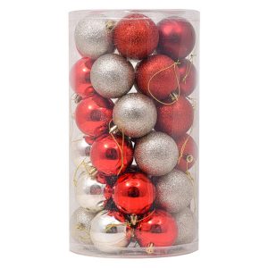 Foto principale Palline decorative Rosso e Champagne per Albero di Natale Confezione 36 pz Viscio