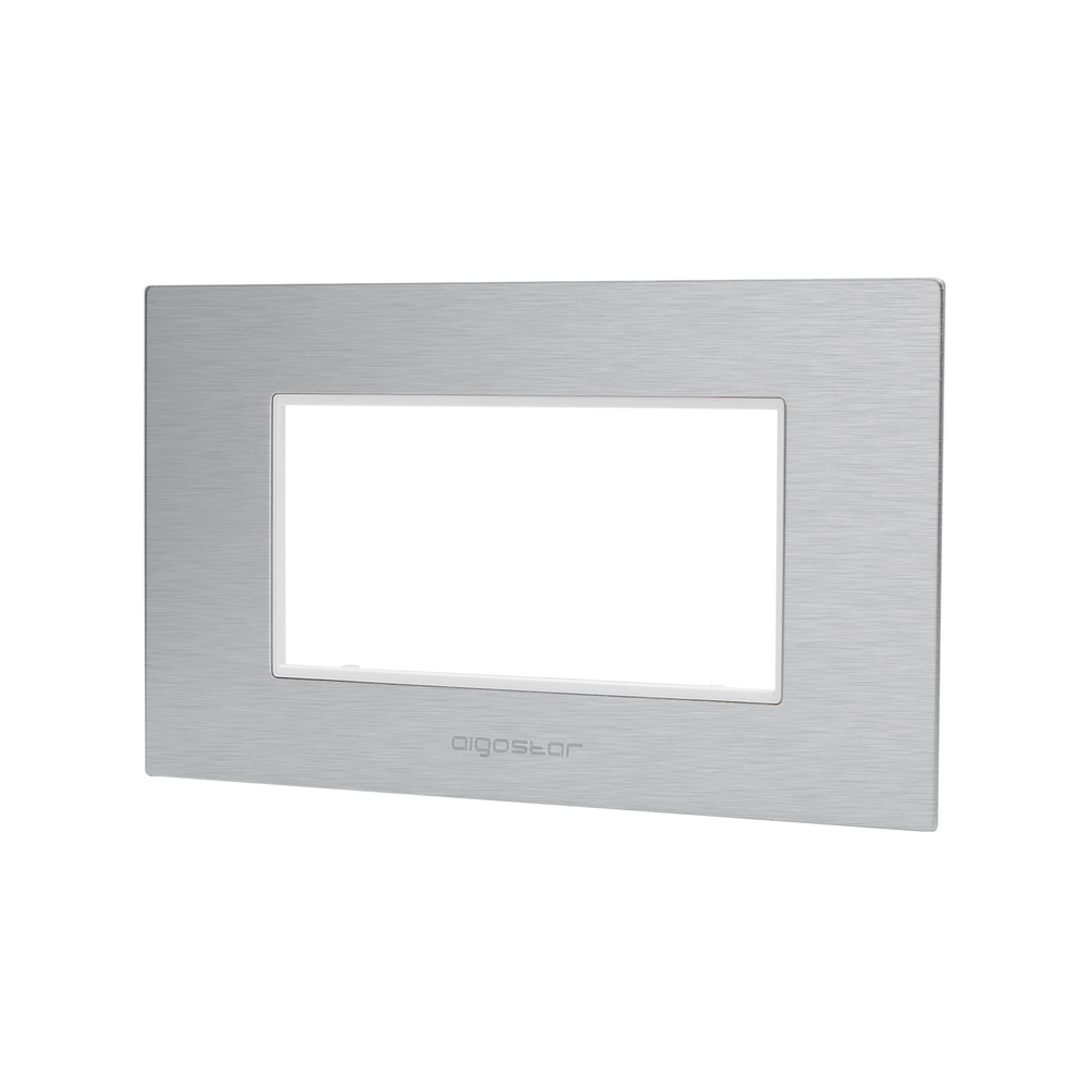 Foto principale Placca 4 moduli 504 in alluminio argento compatibile BTicino Livinglight