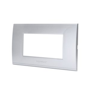 Foto principale Placca 4 moduli 504 in plastica argento compatibile BTicino Livinglight