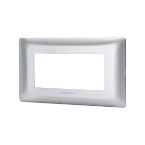 Foto principale Placca 4 moduli 504 in plastica argento compatibile BTicino Matix