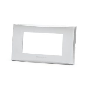 Foto principale Placca 4 moduli 504 in plastica argento compatibile Vimar Plana