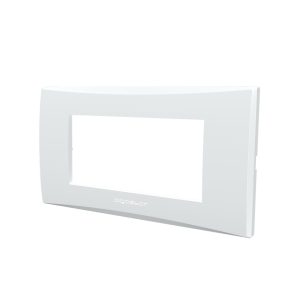 Foto principale Placca 4 moduli 504 in plastica bianca compatibile Vimar Plana