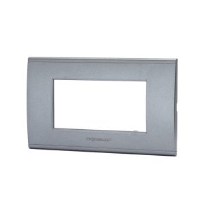 Foto principale Placca 4 moduli 504 in plastica grigia compatibile BTicino Livinglight