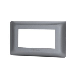 Foto principale Placca 4 moduli 504 in plastica grigia compatibile BTicino Matix