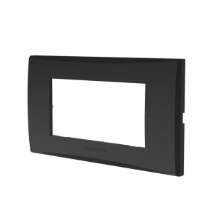 Foto principale Placca 4 moduli 504 in plastica nera compatibile Vimar Plana