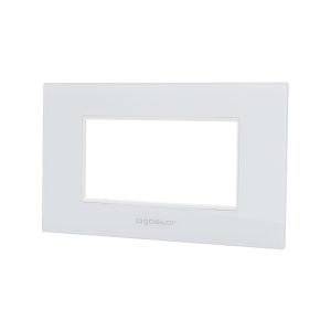 Foto principale Placca 4 moduli 504 in vetro bianca compatibile BTicino Livinglight