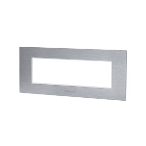 Foto principale Placca 7 moduli 506 in alluminio argento compatibile BTicino Livinglight