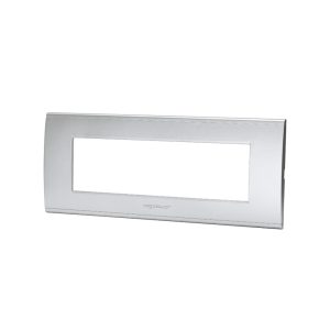 Foto principale Placca 7 moduli 506 in plastica argento compatibile BTicino Livinglight