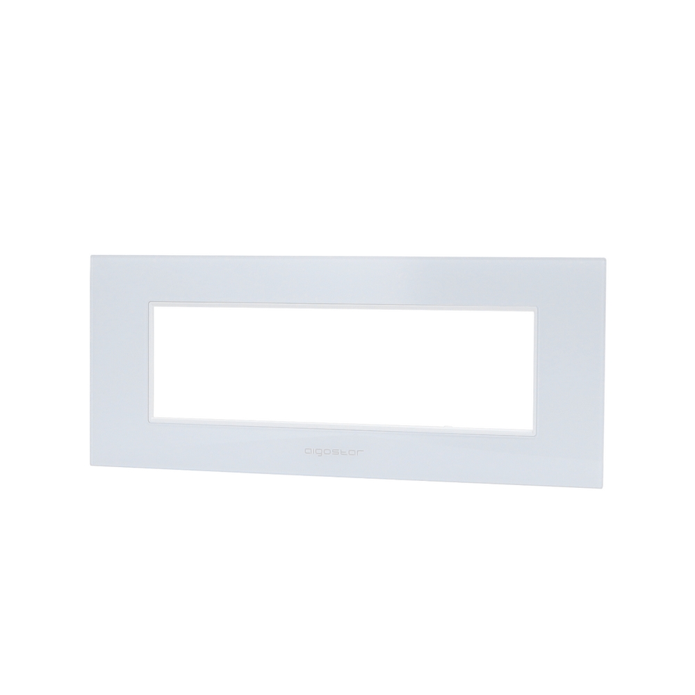 Foto principale Placca 7 moduli 506 in vetro bianca compatibile BTicino Livinglight