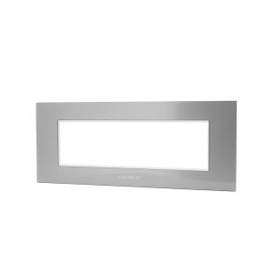 Foto principale Placca 7 moduli 506 in vetro grigia compatibile BTicino Livinglight
