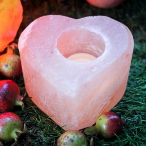 Foto principale Portacandela di Sale Himalayano Rosa naturale a forma di Cuore 1Kg LedLedITALIA