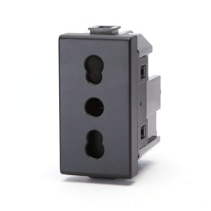 Foto principale Presa bipasso bivalente 16A nera compatibile BTicino Matix