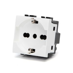 Foto principale Presa Schuko bipasso 16A bianca compatibile BTicino Livinglight