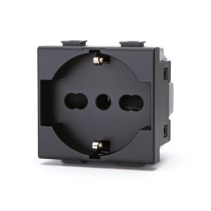 Foto principale Presa Schuko bipasso 16A nera compatibile BTicino Matix