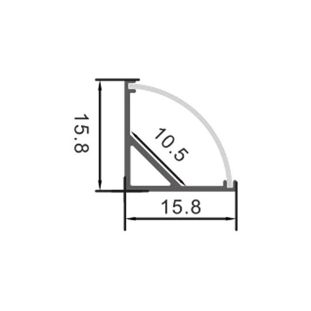 Profilo in alluminio modello L per strisce Led 12-24V a superficie 2 metri  LEDme 