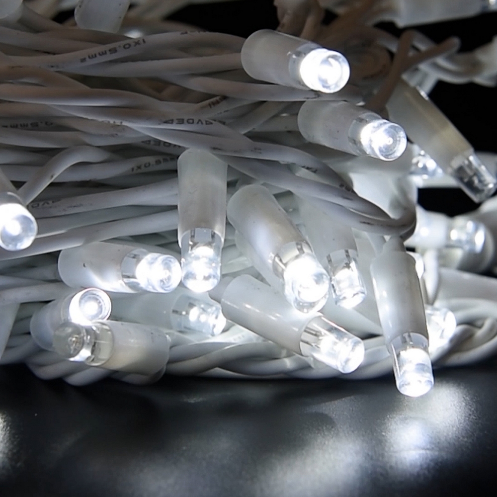 Prolunga per Catena di luci MaxiLed Reflex 5 metri da 50 Led Bianco Caldo fisso e Freddo intermittente da esterno Wisdom - Foto 4