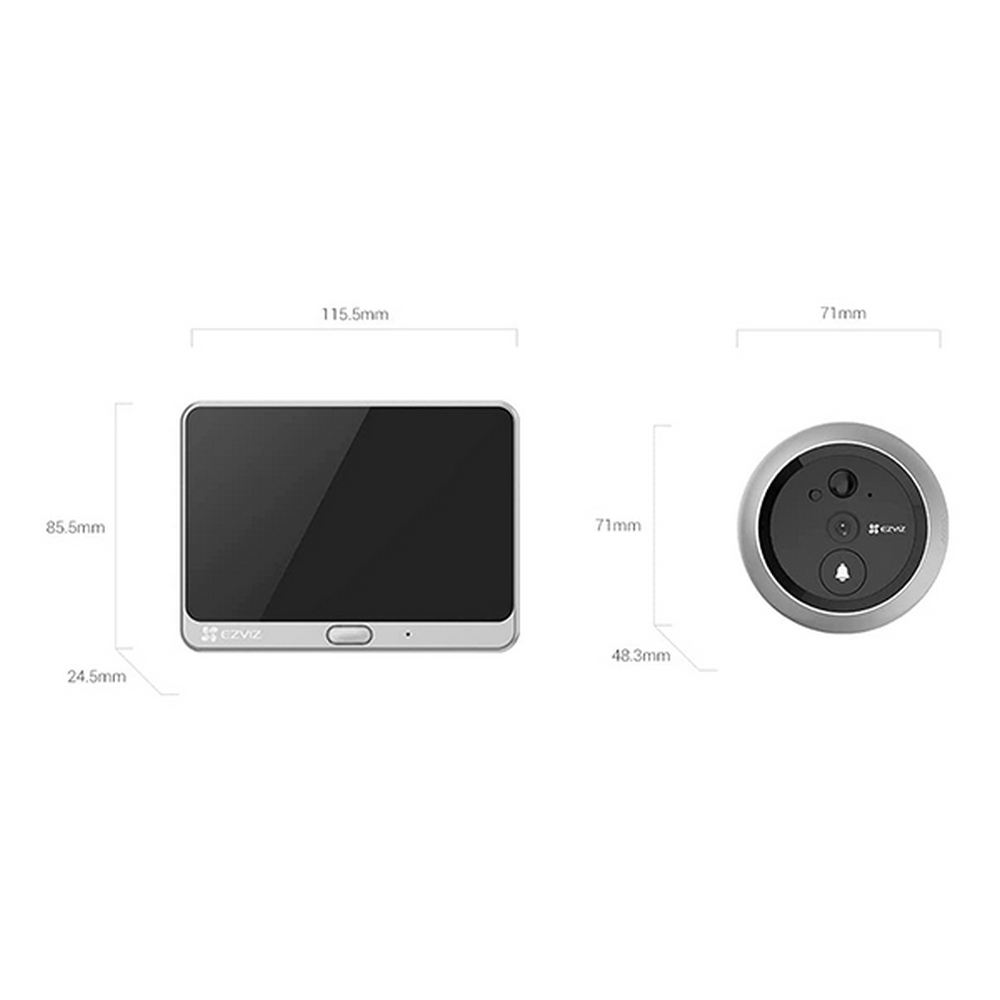 Spioncino Smart EZVIZ DP2 WiFi Full HD 1080p a batteria con videocitofono LCD Touch campanello e audio bidirezionale - Foto 1
