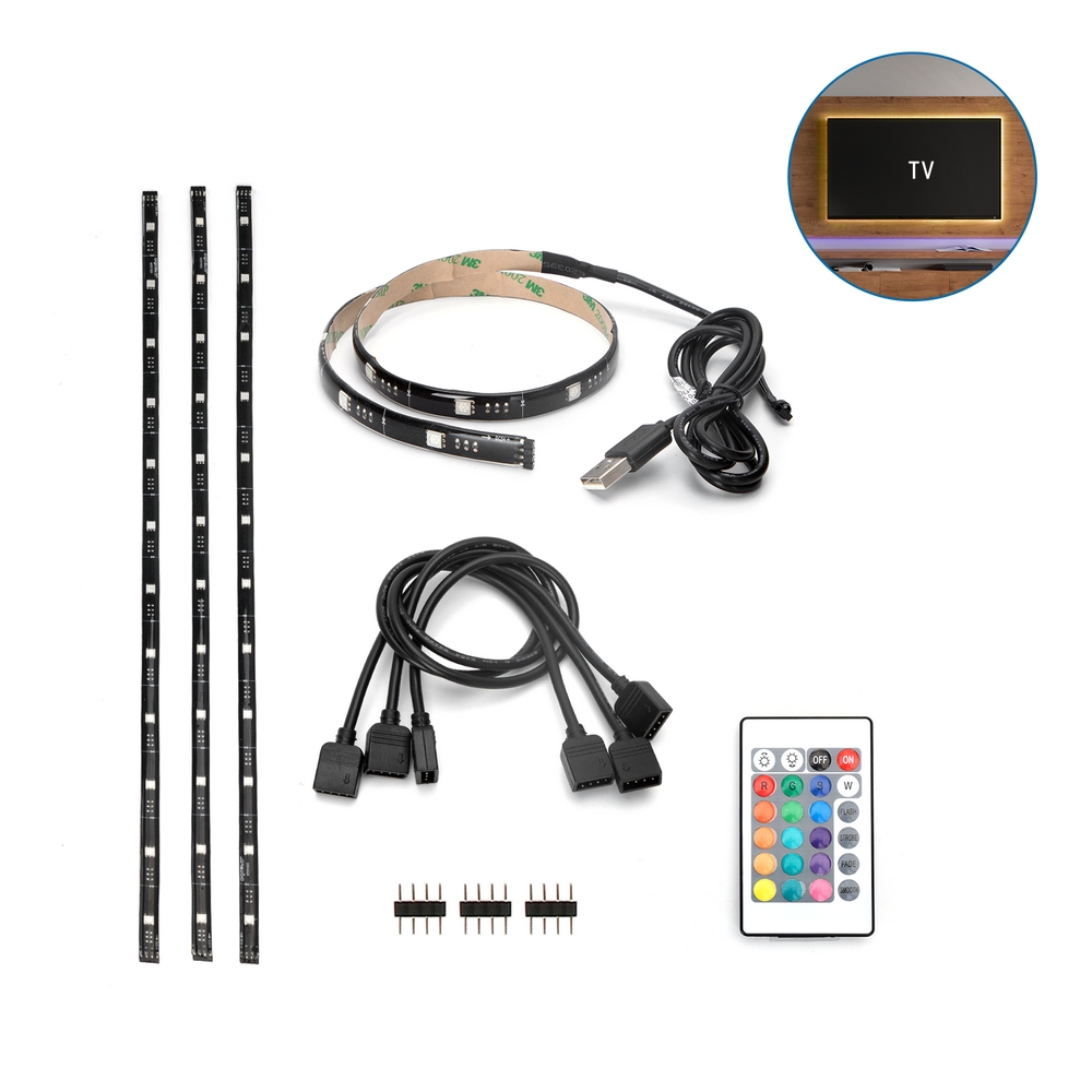 Gasiashop - RA-0208 - KIT CON STRISCIA LED 5050 MULTICOLORE RGB 5 METRI  CONTROLLER E ALIMENTATORE IP65