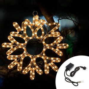 Foto principale Fiocco di neve luminoso da 45cm 88 Led Bianco Caldo da esterno Wisdom