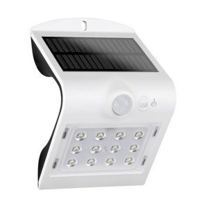 Foto principale Applique 12 Led 1,5W doppia emissione Bianco con pannello solare IP65 Bianco freddo 6500K e Bianco caldo 3000K con sensore crepuscolare e di movimento Elbat